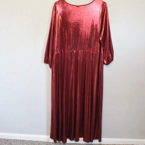 Torrid Red Liquid Knit Tea Length Dress H11455 - Picture 9 of 12